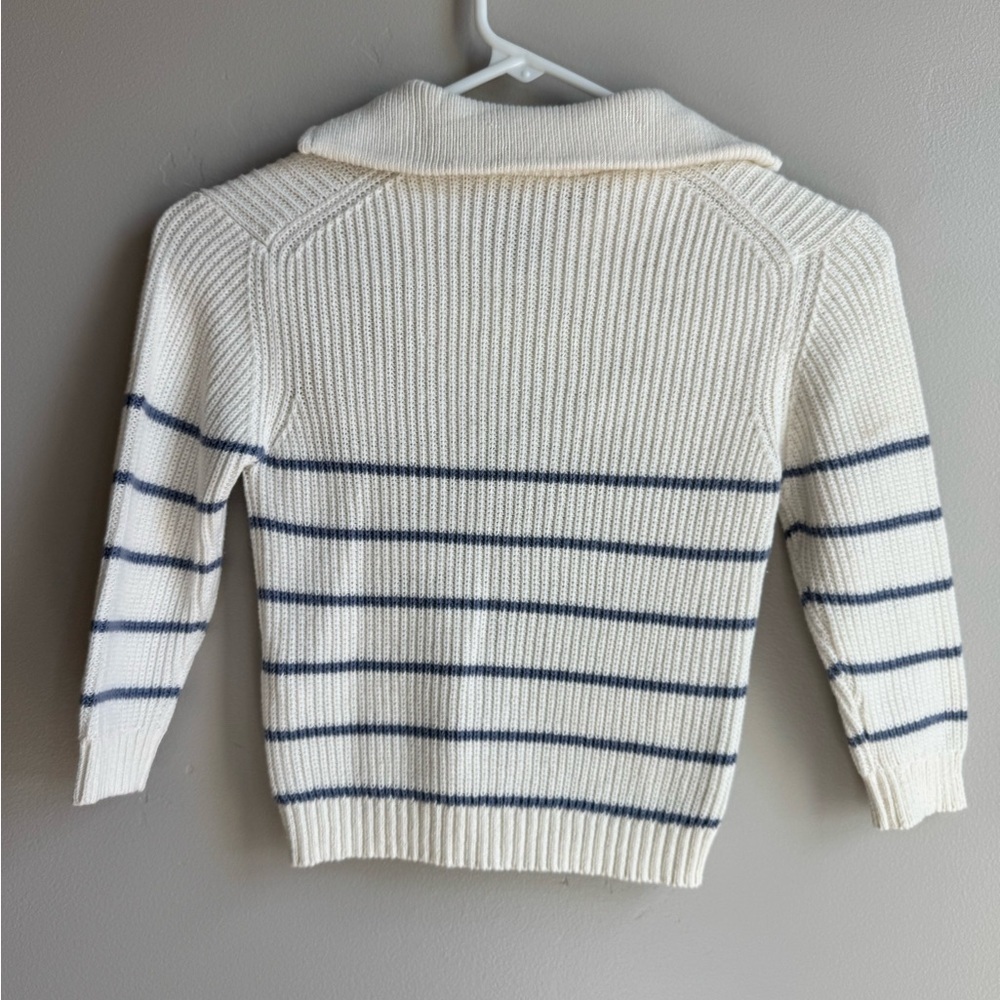 ZARA Boys Striped Half Zip Knit Sweater 3-4Y Coastal Prep Nautical Toddler - Picture 3 of 3